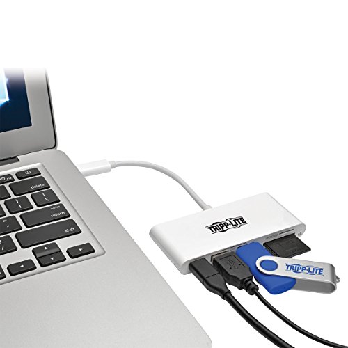 Tripp Lite 2-Port USB-C to USB-A (2x) Portable Hub, Micro SD & SD/MMC Reader & USB-C PD Charging Port, USB 3.1 Gen 1 Type-C (U460-002-2AM-C)