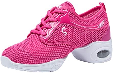 Tenthree Gymnastics Dance Shoes Women - Womens Split Sole Mesh Practice Sport Shoes Lace up Soft Sneakers Ballroom Modern Jazz Teaching Trainers Gym Sport