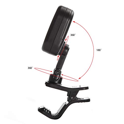 SWIFF Guitar Tuner Clip-On, Unique circle design, Sensitive Fast Tuning, Easy to Use, Big Clear VA Display for All String Instruments with Bass, Ukulele, Violin Accessories, Upgraded Tuner Series - Thumbnail 3