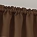 Deconovo Window Dressing Rod Pocket Curtains Blackout Curtains Blackout Drapes Scalloped Valance for Kitchen 42 X 18 Inch Brown 1 Drape
