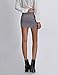 NEARKIN (NKNKSSK64 Womens Stretchy Waistband Shirring Fitted Mini Skirt Gray US S(Tag Size M)