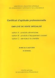 Certificat d'aptitude professionnelle, Employé de vente spécialisée