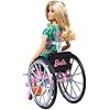 Barbie-Fashionistas-Doll-165-with-Wheelchair-and-Long-Blonde-Hair Barbie Fashionistas Doll #165, with Wheelchair & Long Blonde Hair Wearing Tropical Romper, Orange Shoes & Lemon Fanny…