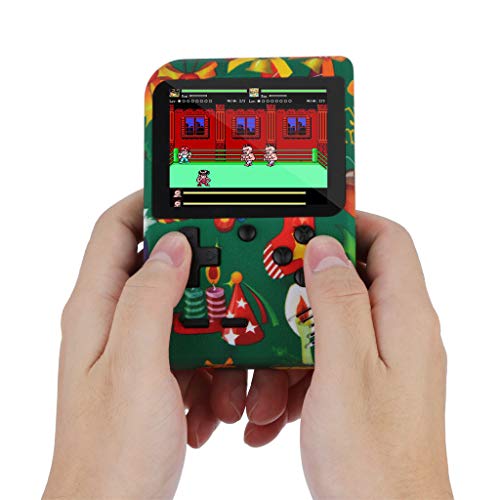 Inverlee Retro Handheld Game Console, 3 Inch HD Screen FC Game Console Classic Game Player, Christmas Birthday Present for Children (Green)