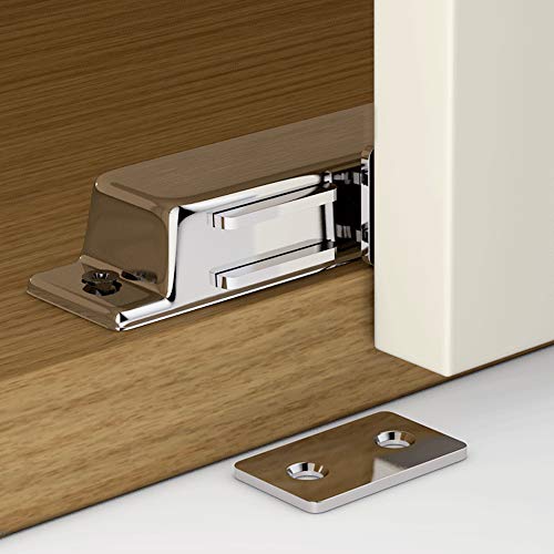 Mousike Double Magnetic Door Catch,60lb Stainless Steel Cabinet Door Magnets with Strong Magnetic for Kitchen Cupboard Wardrobe Closet Cabinet Door Drawer Latch (60lb2Pack)