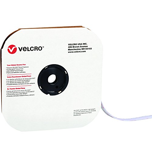 Velcro Tape, Individual Strips, 5/8" x 75' Loop, White (VEL110)