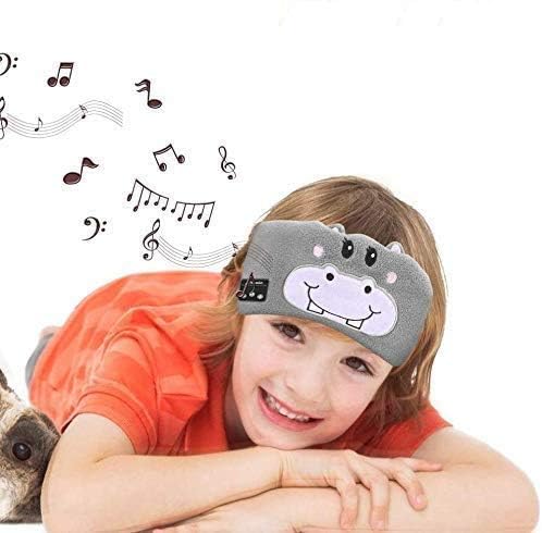 Number-one Kids Headband Headphones, Wireless Sleep Headband Earphones with Microphone, Children's Music Sleep Eye Mask, Ultra-Thin Speakers, Washable Adjustable Headset for Travel and Sleeping