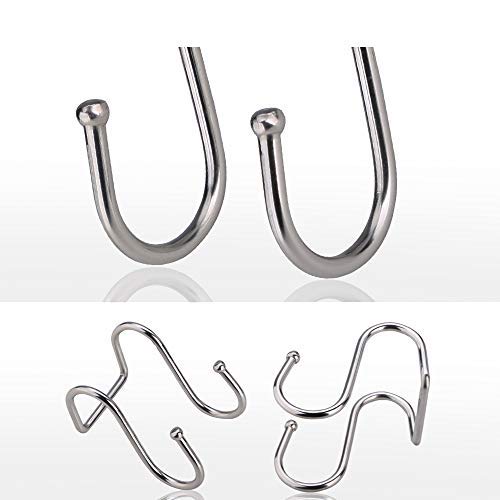 Pro Chef Kitchen Tools Double Utility Hooks - Dual S Hook 10 Pack Set - Hanging S Shaped Heavy Duty Metal Hooks for Outdoor Garage Home Storage Organization - Fits Utensil Rack Rails - Pot Hanger Bar - Thumbnail 7