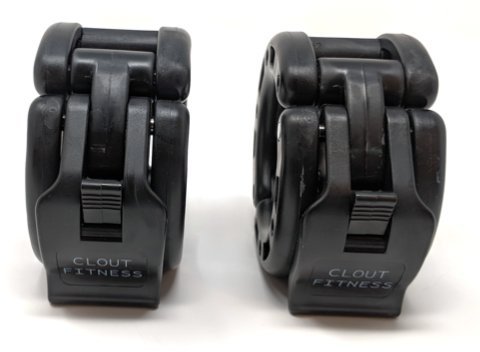 PRO Premiere Quick Release Pair of Locking 2" Olympic Size Barbell Clamp Collar by Clout Fitness (Black 2-Pack)