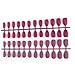 Laza 96 Pcs Colorful Fake Nails 4 Pack Coffin Ballet Purplish Red Madder Prune Mulberry Full Cover Medium Matte Artificial Acrylic Nails - Carmine Rose