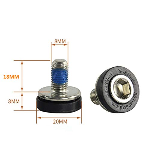 YouU 10 Pcs 8mm Hex Crank Arm Fixing Bolts Bicycle Crank Screws for Square Hole Crankset Bottom Bracket