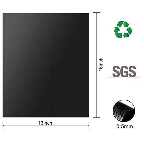 Budget & Good BBQ Grill Topper Mat Set of 3 Pack 16x13 Inch Non-Stick Reusable Barbecue Sheets for Grill Oven Liner Heavy Duty 600 Degree Barbecue Pads Grilling Baking Mats, Dishwasher Safe
