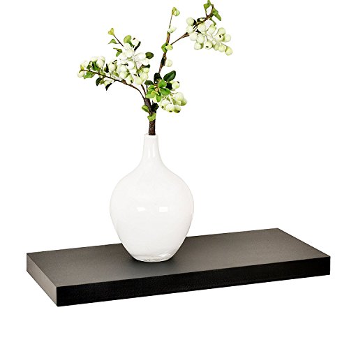 WELLAND Simons Floating Wall Shelf Ledge Shelves, 18-Inch, Black