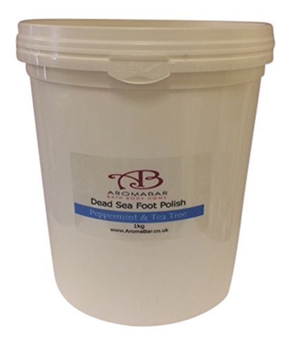 Foot Scrub Polish 1kg Dead Sea Salt with Shea Butter, Peppermint & Tea Tree 100% Pure & Natural Packed with Minerals and nutrients Anti-fungal & Antibacterial