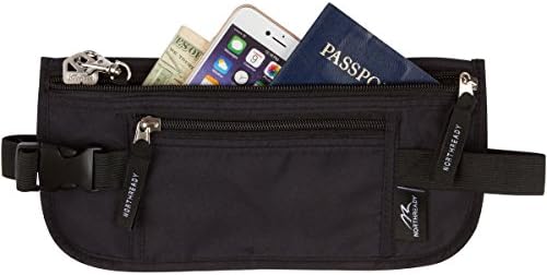 NorthReady Money Belt for Travel, Hidden Waist Pack with RFID Blocking Lining, Durable and Lightweight 11-1/8" x 5-1/2"