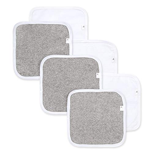 Burt’s Bees Baby Washcloths, Absorbent Knit Terry, Super Soft 100% Organic Cotton Heather Grey
