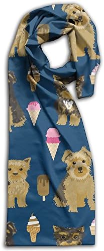 Yorkshire Terrier And Ice Cream Winter Lightweight Scarf Print Soft Warm Towel Fever Stylish Scarves Best Gift