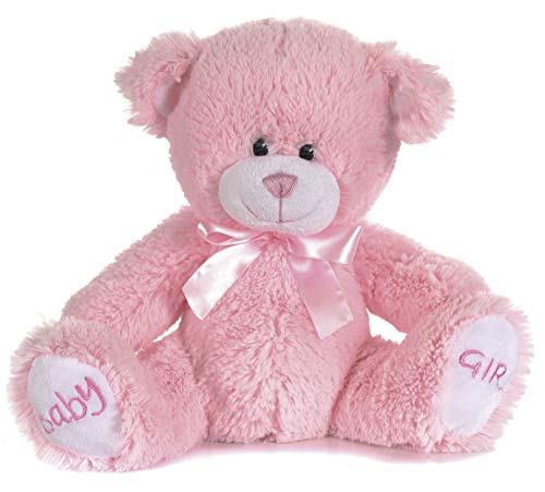 ef Kuscheltier Teddy für Neugeborene, ideal für Mädchen, kuschelige Pfoten, niedliches rosa Plüsch, 25,4 cm