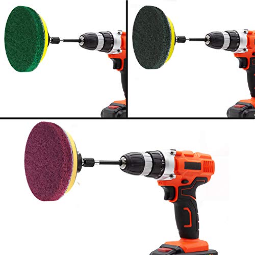 image for Power Scrub Pads Drill Attachment, GOH DODD 13 Pieces Cleaning Kit Sco
