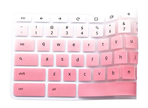Keyboard Skin for 2018 2017 Acer Chromebook Premium R11 11.6 CB5-132T CB3-132 CB3-131, Acer Chromebook R 13 CB5-312T, Acer Chromebook 14 CP5-471, Acer Chromebook 15 CB3-532 CB5-571 C910 (Ombre Pink)