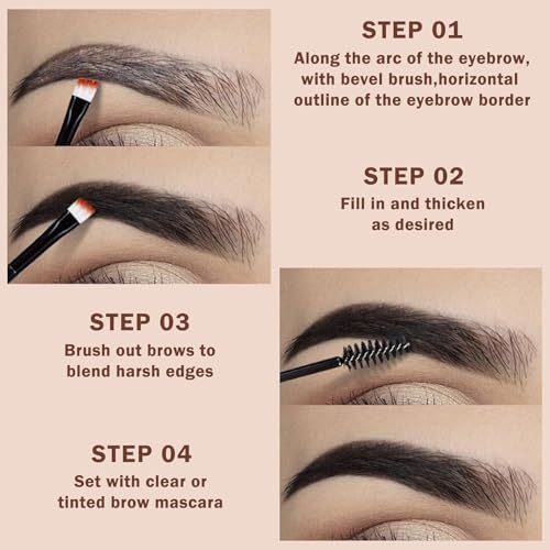 Gel de Cejas Perfectas, Maquillaje para Cejas Duración 24h, Mascara Tinte Fijador para Cejas, Professional Makeup con Pincel y Cepillo Cejas (3#)