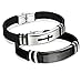 Jstyle Jewelry 2 Pcs Men's Stainless Steel Religious Black Rubber Cross Bracelet A