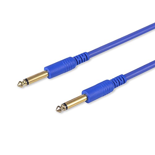 5FT Musical Professional Straight Instrument Cables,Gold Plated connector 6.35mm to 6.35 1/4" to 1/4" BLUE Mono Audio Cable