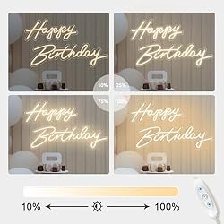 DIVATLA 66"/39" Extra Large Happy Birthday Neon
