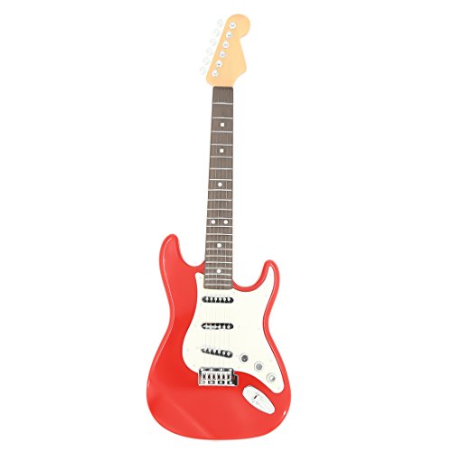 Kids Toy Guitar, WOLFBUSH 6 Strings Electric Cool Music Guitar 26 Inch Musical Instruments - Red