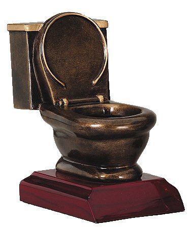 Decade Awards Toilet Bowl Loser Trophy, Gold - Last Place Award - 5 Inch Tall - Customize Now - //coolthings.us