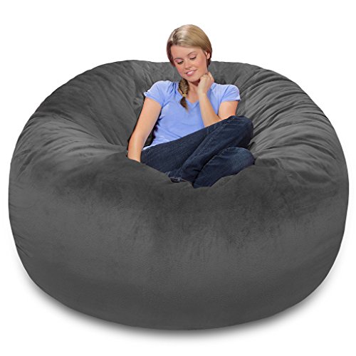 Comfy Sacks 6 Ft Memory Foam Bean Bag Chair Grey Pebble Buy