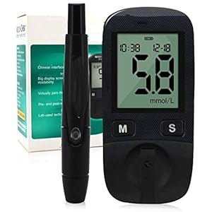 ZGYQGOO Diabetes Testing Kit/Blood Glucose Monitor with Codefree Strips X 50 & Painfree Lancets X 50