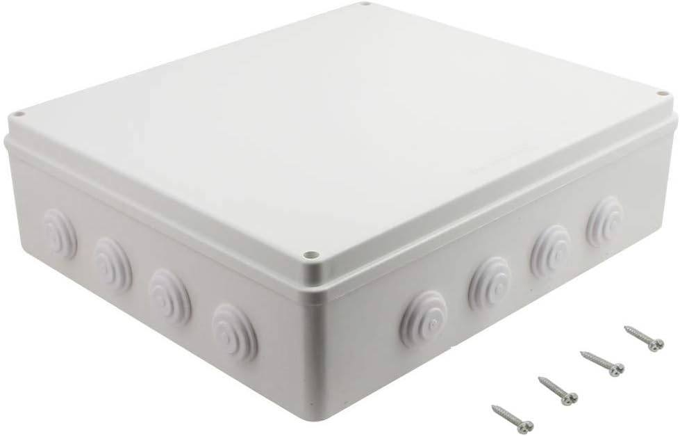ABS Plastic Dustproof Waterproof IP65 Junction Box Universal Electrical Project Enclosure White 15.7"x13.7"x4.7"(400mmx350mmx120mm)
