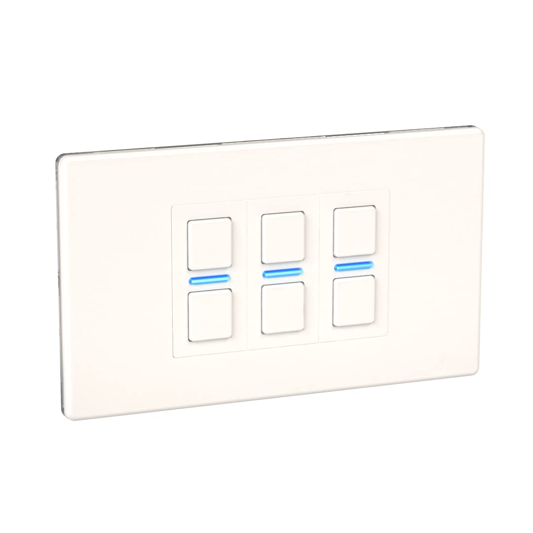 Lightwave LP23WHMK2 Smart Dimmer with Energy Monitoring, 3 Gang, White Metal - Works with Alexa, Google Assistant, HomeKit. iOS & Android Compatible