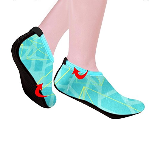 Coohole Hot Sale ! Men Women Outdoor Water Sport Diving Swim Socks Yoga Socks Soft Beach Shoes Exercises (Blue, XXXL) - Thumbnail 6