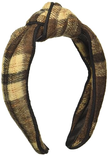 Mud Pie Women's Plaid Headband, Brown, One Size