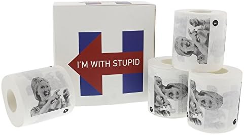 Hillary Clinton Toilet Paper Rolls - Funny Political Novelty Gag Gifts Set - 4 Pack