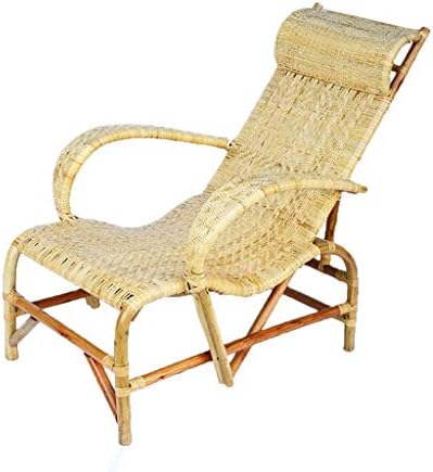 XINGPING Vintage Chaise Longue To Send Elders Hand-woven Home All Vines Really Vines Indonesian Bamboo And Rattan (Color : True color)