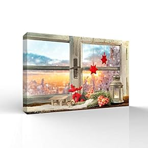 Canvas Wall Art Merry Christmas Pictures Home Wall Decorations for Bedroom Living Room Paintings Canvas Prints Framed - 12x18 inches