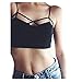 MIXMAX Women Strappy Crop Tank Tops Bustier Cutout Padded Bra Cami (Black4)