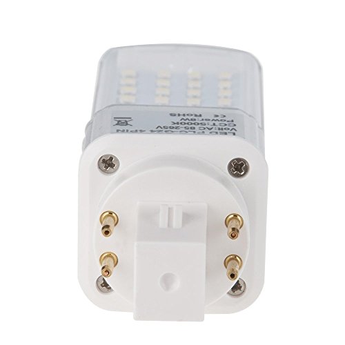 HERO-LED G24-40S-4P-DW Rotatable PL-C Lamp G24Q 4-Pin LED CFL/Compact Fluorescent Lamp, 8W, 18W Equal, Daylight White 5000K, 4-Pack (Remove/bypass the Ballast)