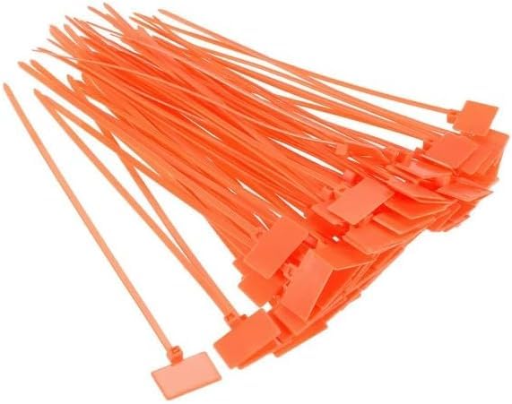 SquarezhenBo 100Pcs Bright Orange Nylon Zip Cable Ties, 6 Inch, Self-Locking, Home/Cable Ties, Accessories and Supplies, Cord Management
