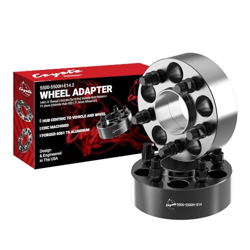 Wheel Accessories Parts 2 Pcs Hub Centric Wheel Spacers Adapters 5x5 5x127 2.00 Inch Thick 71.5mm Hub M14x1.5 14x1.5 Thread Stud Fits Jeep Gladiator | Grand Cherokee | Wrangler at Amazon