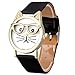 Winhurn Super Cute Cat Glasses Design Analog Quartz Women Wrist Watch (Black)