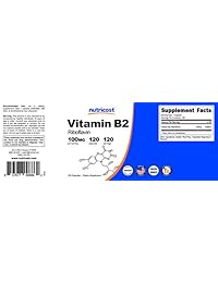Nutricost Vitamina B2 (Riboflavina) 100 mg, 120 cápsulas - Sin gluten, sin GMO...