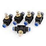 URBEST 10Pcs Pneumatic Quick Fitting 6mm Connecting T-joint Type Push In Speed Controller Valve