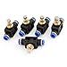 URBEST 10Pcs Pneumatic Quick Fitting 6mm Connecting T-joint Type Push In Speed Controller Valve