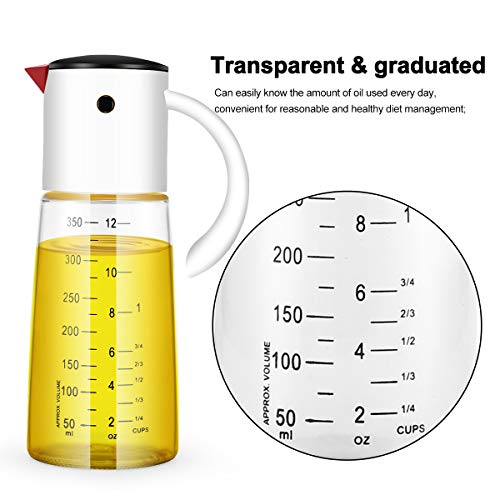 Olive Oil Dispenser Bottle 380ml for Kitchen Cooking BBQ, 13 oz Gravity