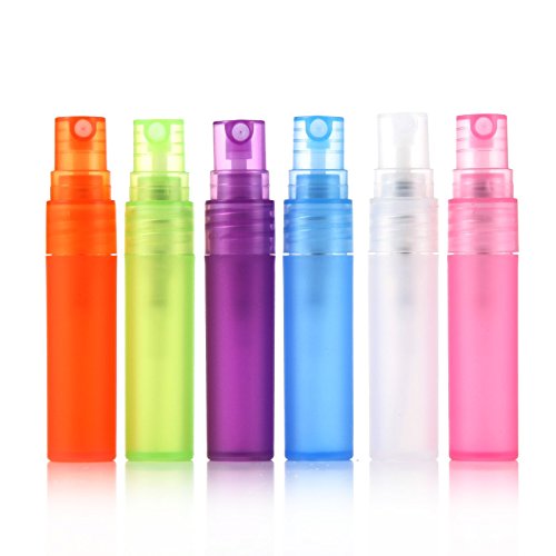 Elfenstal- 12pcs 5ml 1/6OZ Atomizer Empty Matte Plastic bottle Spray Refillable Fragrance Perfume Scent Sample Bottle Clean Cloth for Travel Party Makeup Tool 3ml Pipette