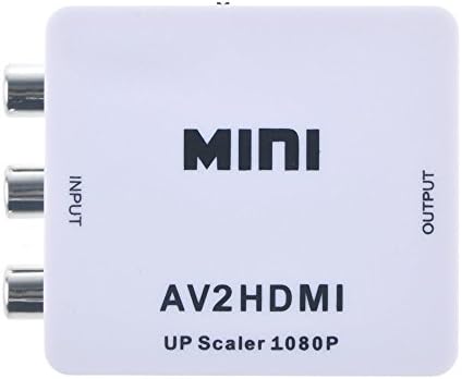 Hondes Mini Composite RCA CVBS AV to HDMI Video Converter Adapter 720p 1080p Upscaler (white)